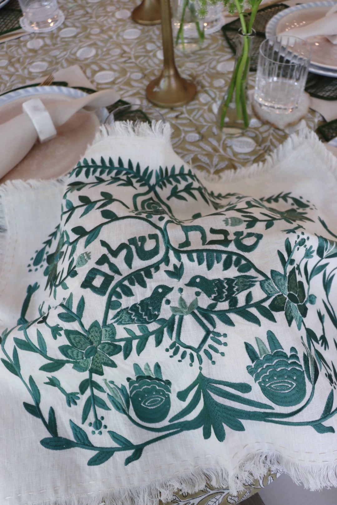 Beit Challah Cover Green Thread