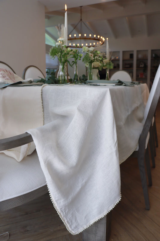 Pearl Embroidered Tablecover
