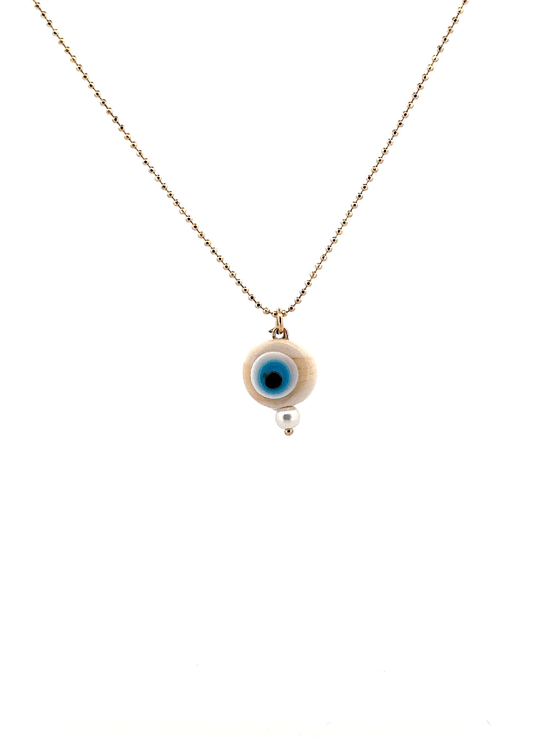 Little Evil Eye With Glass And Pearl Necklace