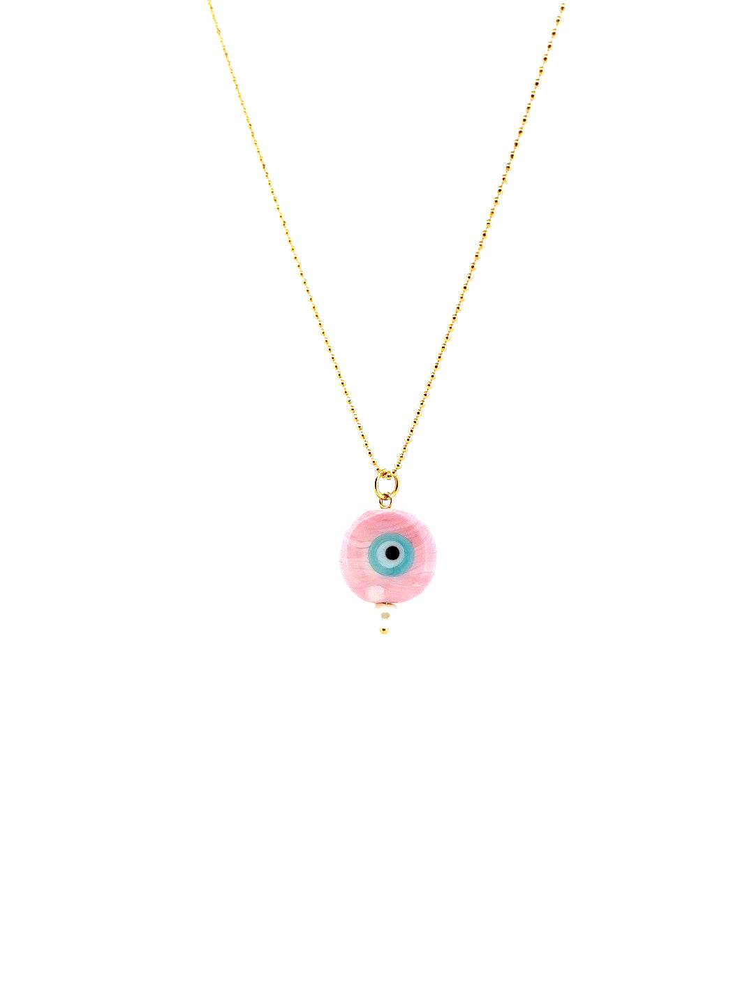 Little Evil Eye With Glass And Pearl Necklace